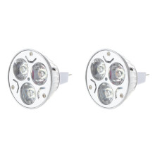 2X MR16 GU5.3Ue2V Cool Weiss Licht Birne 3X1W