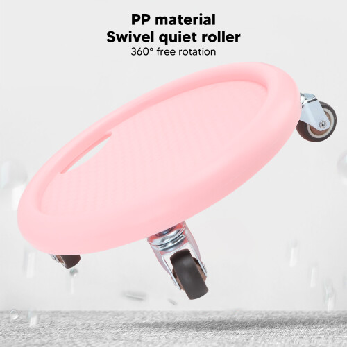 Pink Abdominal Wheel Board with 4 Rollers, 150kg Load, 870g 2