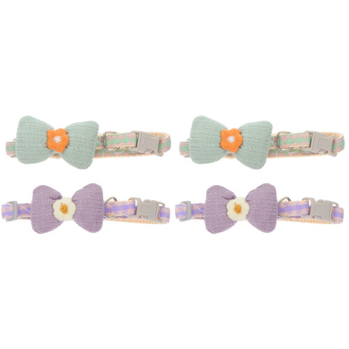 4Stk Dekoratives Welpenhalsband Schleife Polyester Strapazierfähig 2