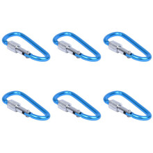 6X Camping Outdoor D-Ring Carabiner Hook Clip Keychain 6cm