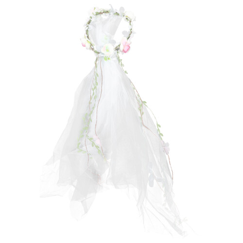White Beach Flower Wedding Veil Bridal Head Ornaments 2