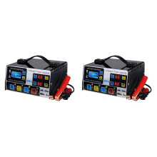 2X Car Battery Charger Fully Automatic High Frequency Intelligent Pulse Repair Charger LCD Display 12V24V 220W US Plug