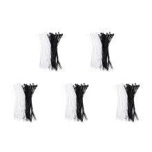 3mm x 150mm Auto Wire Push Cable Zip Tie Organizer White Black 500 Pcs