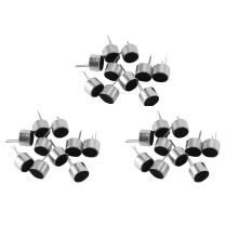 30 Pcs 2 Pin MIC Capsule Electret Condenser Microphone Silver Tone Black
