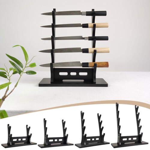5 Layer Wooden Flute Display Stand, Multi‑Tier Pine Rack with Secure U‑Shaped Support, Light Brown Finish 2
