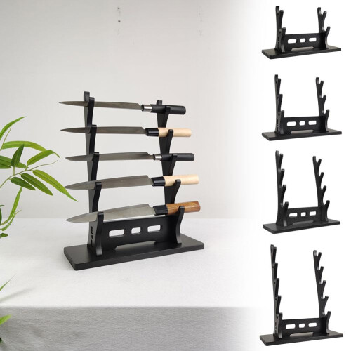 5 Layer Wooden Flute Display Stand, Multi‑Tier Pine Rack with Secure U‑Shaped Support, Light Brown Finish 1