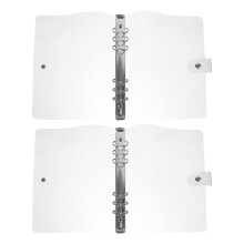 2Pièces Couverture Cahier PVC Transparente A6 Classeur 6 Anneaux