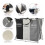 Living And Home 3-Section Foldable Laundry Basket with Aluminum Frame 5