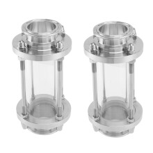 2X In- Sight Glass with Clamp End,Flow Sanitary Straight Sight Glass SUS316 1.5 Inch (Flow Pipe OD 38MM)