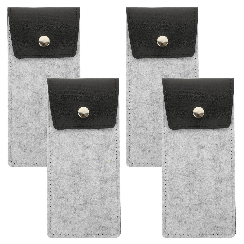 Solustre 4Pcs Portable Felt Glasses Sleeve Soft Sunglass Holder For Storage Use
