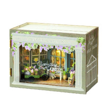 DIY Book Nook Kit with 3D Puzzle Model Building Wooden Bookshelf Bookend Toy Halloween Christmas Birthday Gift -112
