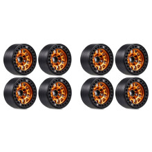 8 Stücke 1.9 Metall Perlenverschluss Rad Naben Felge Für 1/10 RC Crawler Axial SCX10 90046 AXI03007 TRX4 RedCat D90,Orange