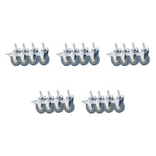 Heavy Duty 75mm Swivel Castor with Brake Trolley Casters Wheels for Furniture, Set of 20