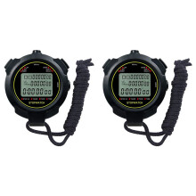 2X Digital Sports Stopwatch, 10Lap /Split Memory Stopwatch Count Down Timer, Large Display Waterproof 12/24 Hour Clock