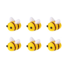 6Pcs Lovely DIY Wool Felt Bee Decorations Plush Miniature Craft Bees