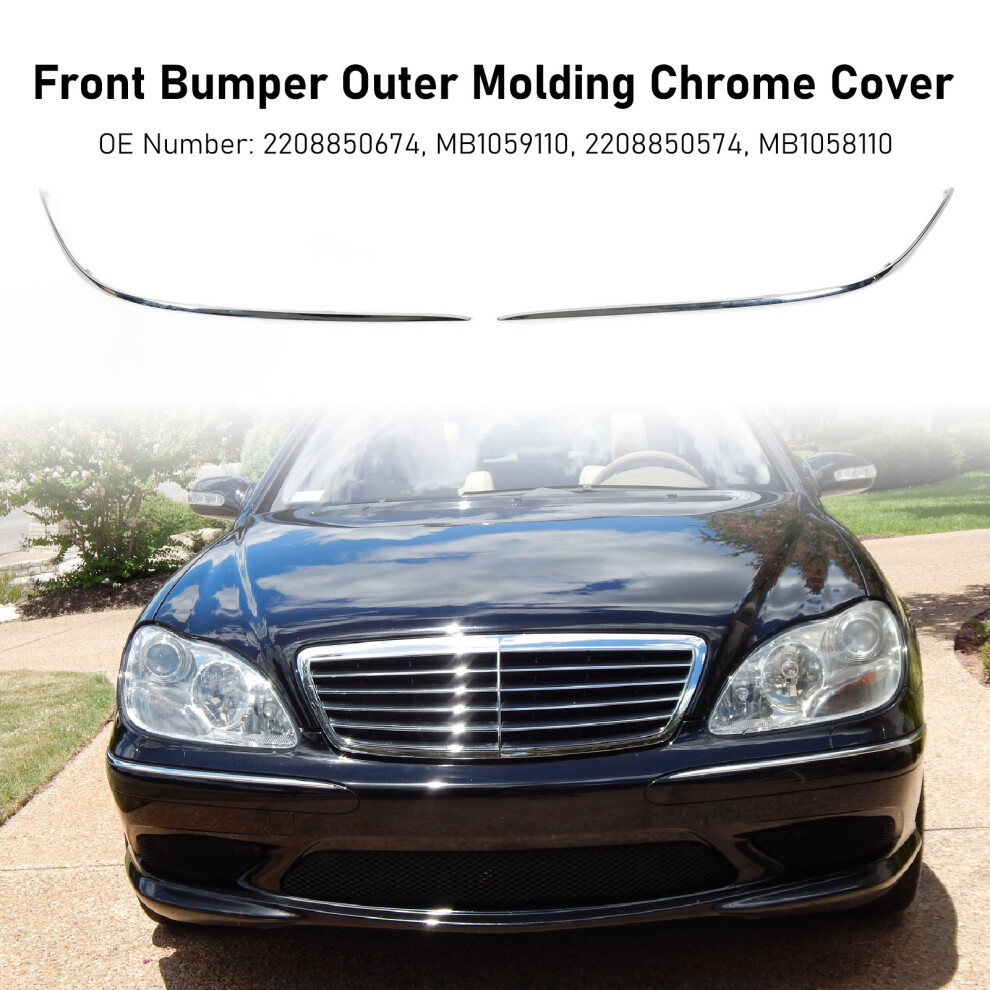 Chrome Front Bumper Cover Pair W220 Amg 7293282826472