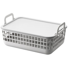 Small Laundry Hamper Plastic Grey 1pcs 13.0x9.3x6.4in
