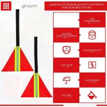4 Drapeaux de Remorquage Rouges Réfléchissants pour Kayak, pour Chargement de Camion, Panneaux de Sécurité, Kit D'Avertissement pour Remorque