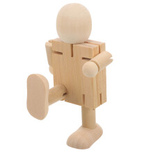 4Pcs Unfinished Wooden Robot For Diy Craft And Desktop Decoration