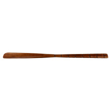 1Pc Wooden Shoe Horn Tool Coffee Color Long Handle Easy Shoe Wear Aid
