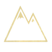 Acrylic Wall Mirror With Wooden Frame In Mountain Peak Shape