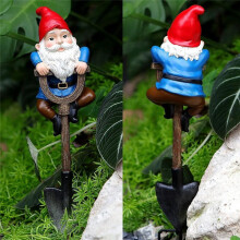 DéCorations de Nains de Jardin pour Cour, Cadeau de Statue ExtéRieure DrôLe, Knome Coquin Debout sur une Pelle, Sculptures pour la Maison