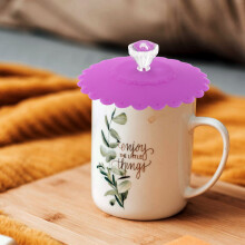 6PCS New Cute Anti-Dust Silicone Glass Cup Cover Coffee Mug Suction Seal Lid Cap Food Grade Round Mug Cover