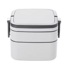 Draagbare Plastic Dubbellaagse Lunchbox, Verwarming en Lekvrije Meerlaagse Fitness-Lunchbox voor Studenten