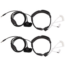 2X 3.5mm Justierbares Throm Mic-Mikrofon Verborgener Akustischer Rohr-Hoermuschel-Kopfhoerer mit Finger PTT fuer Androiden Handy