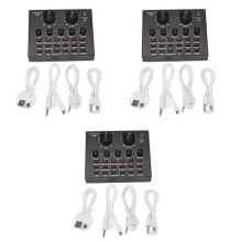 3X V8 Carte Son Ensemble Audio Interface Microphone Externe Direct Carte Son Fonction Fonction pour Ordinateur Pc Téléphone Mobile Chanter
