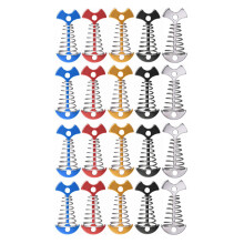20Pcs Adjustable Plank Floor Spring Fishbone Anchor Tent Pegs Buckle Outdoor Awning Deck Fixed Nails Camping Tent Hooks