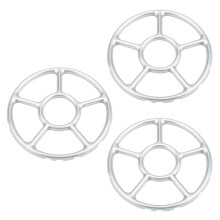 3Pcs Gas Stove Pot Rack Silver Galvanized Sheet Anti-Slip Support