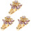 3Pièces Décor Montre Fleur Violet Compact Alliage Durable Et Élégant 2