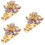 3Pièces Décor Montre Fleur Violet Compact Alliage Durable Et Élégant 7