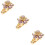 3Pièces Décor Montre Fleur Violet Compact Alliage Durable Et Élégant 9