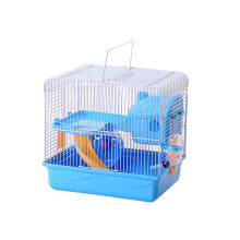 Double Layers Hamster Cage Portable Pet House For Chinchilla (Blue)