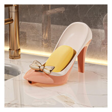 Self Draining Soap Dish Color B Heel Shoe Shape Soap Holder for Bathroom and Shower