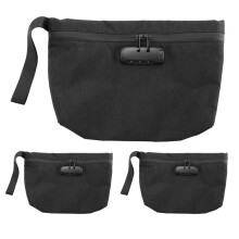 3X Borsa per Soldi con Serratura, Custodia per Denaro 11X7,5 Pollici per Custodia da Viaggio, Borsa Resistente Agli Odori con Cerniera per Contanti,