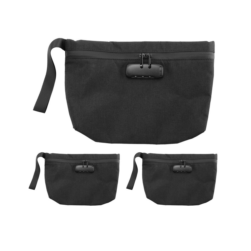 3X Money Bag With Lock,11X7.5in Money Pouch For Travel Storage, Durable Smell Proof Bag With Zipper For Cash 6032343213414