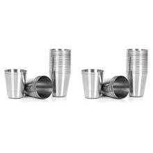 30 Stück Edelstahl Schnaps Gläser Trink Gefäß, 30 Ml Camping Reise Kaffee Tee Cup, für Whisky Tequila Liquor