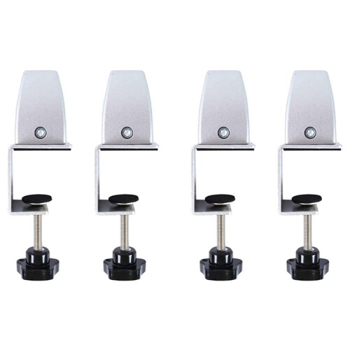 4 Pcs Office Desk Divider Clamp Privacy Screen Clip Holder Bracket Screen Baffle Clamp Partition for Table Clamp -Silver