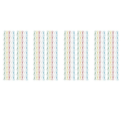400Pcs Bone Shape Multicolor Metal Paper Clips