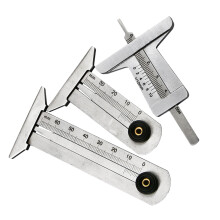 3Pcs Car Tyre Depth Gauge Silver Wear-Resistant Metal Tread Vernier