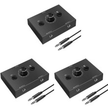 3 Set 3,5 mm Audioschakelaar, 2 Ingangen 1 Uitgang/1 Ingang 2 Uitgangen Audiosplitterschakelaar, Audioschakelkast, Dempen met één Toets