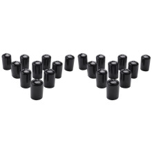 20Pcs Rubber End Caps 16mm ID PVC Round Tube Bolt Cap Cover Screw Thread Protectors Black