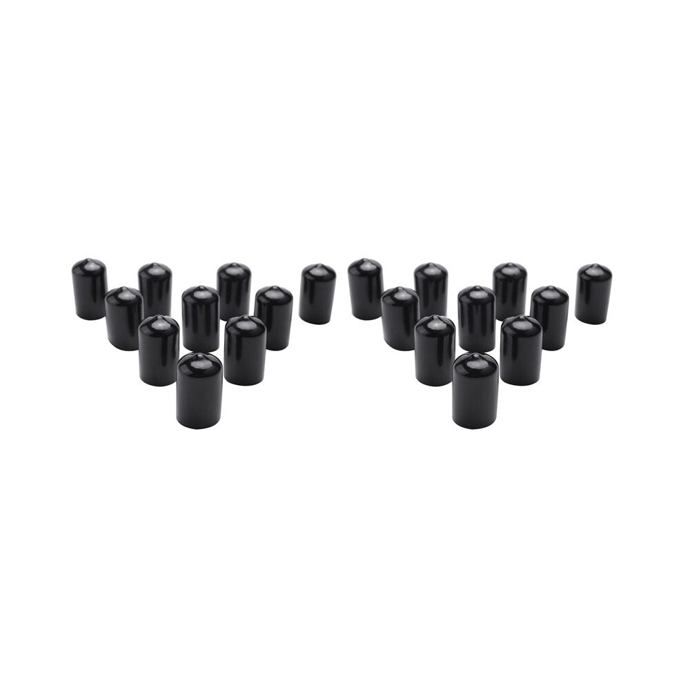 20Pcs Rubber End Caps 16Mm Id Pvc Round Tube Bolt Cap Cover Screw Thread Protectors Black 6033875106762