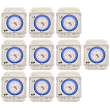 10X Analoger Mechanischer Zeitschalter 110V-220V 24 Stunden TäGlich Programmierbar 15 Minuten Einstellzeitrelais Sul181D