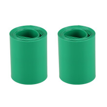 2X 2M 50mm Dunkelgruen PVC Waermeschrumpfschlaeuche Wickel fuer 2 x 18650 Batterie