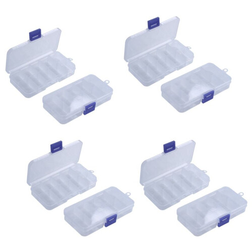 8Pcs 10-Slot Tragbare Kunststoff-Widerstände Electronic Component Case Box 1