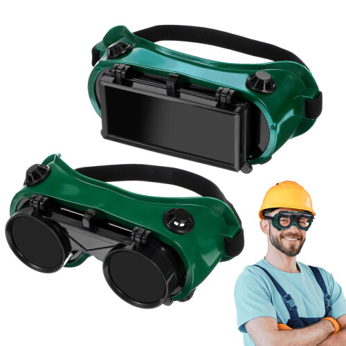8Pcs Plastic Welding Safety Goggles Flip-Up Lens with Adjustable Band